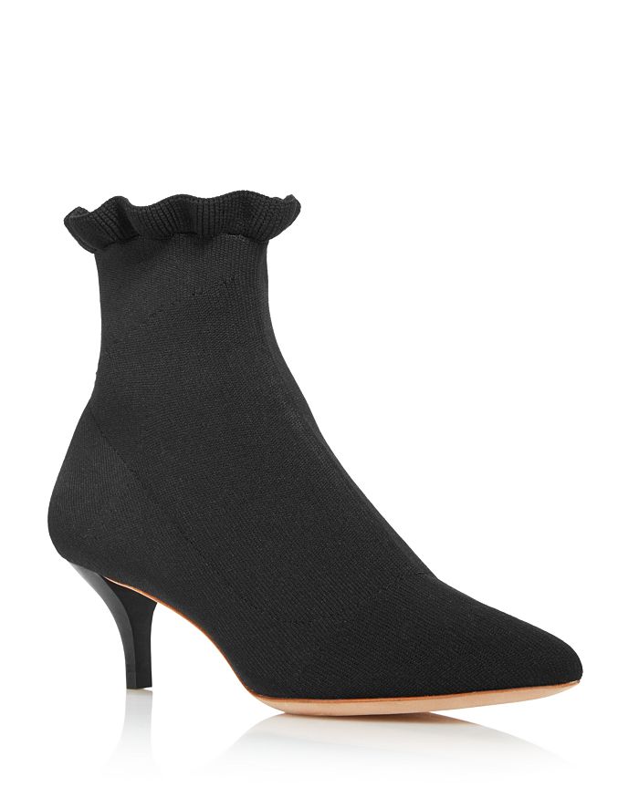 Loeffler Randall Women s Kassidy Pointed Toe Knit Mid Heel Booties
