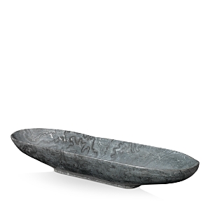 Shop Jamie Young Long Oval Marble Bowl In Grey