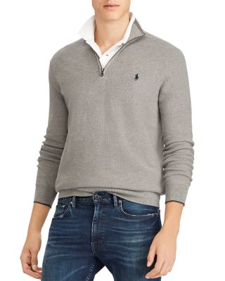 polo ralph lauren half zip textured jumper