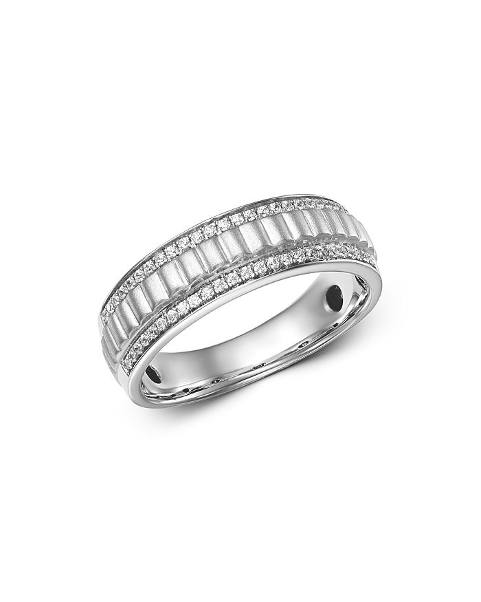 Bloomingdale's Diamond Men's Band Ring In 14k White Gold, 0.20 Ct. T.w. - 100% Exclusive