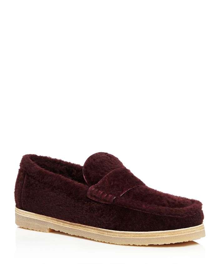Stuart weitzman shearling loafers clearance