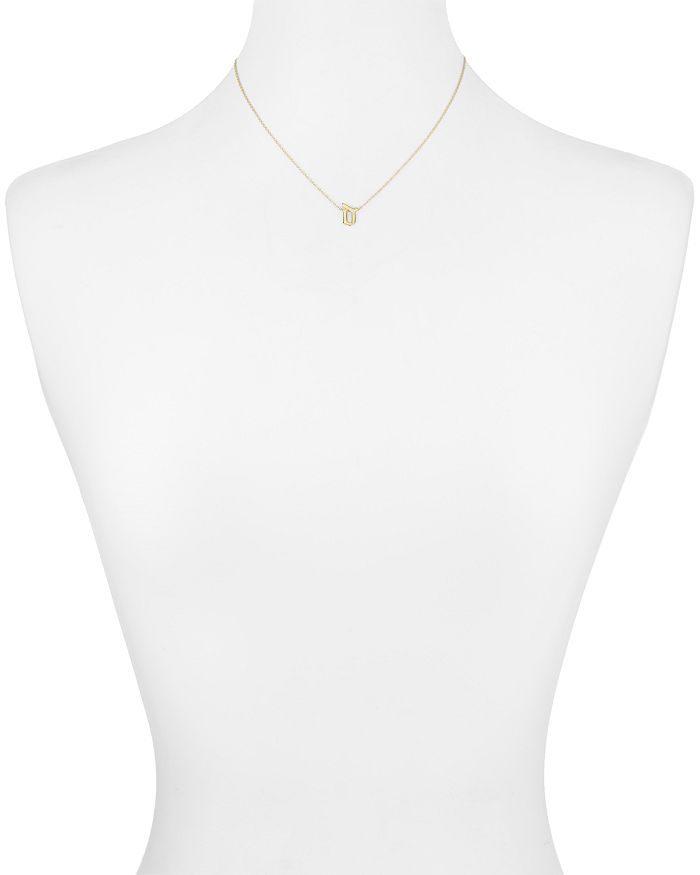 Shop Argento Vivo Gothic Initial Pendant Necklace, 16 In Gold/d