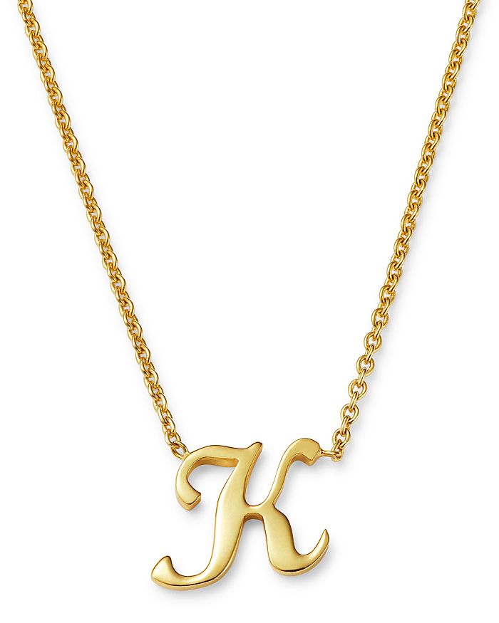 Roberto Coin 18k Yellow Gold Cursive Initial Necklace, 16 In K/gold