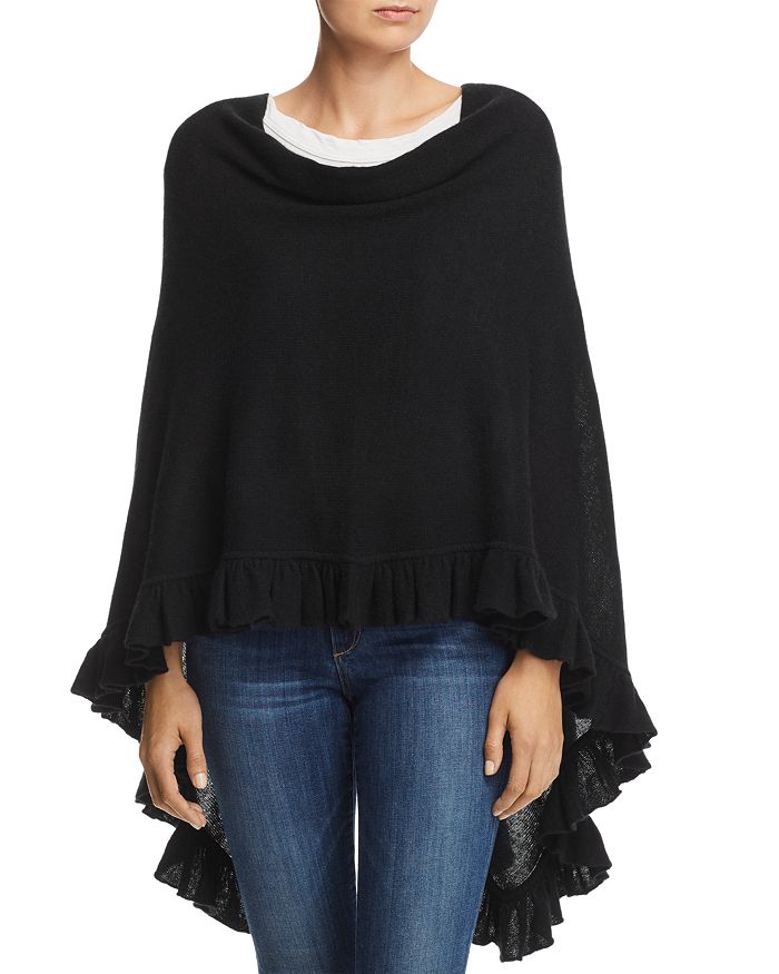 Minnie Rose Ruffle Trim Cashmere Poncho Bloomingdale s