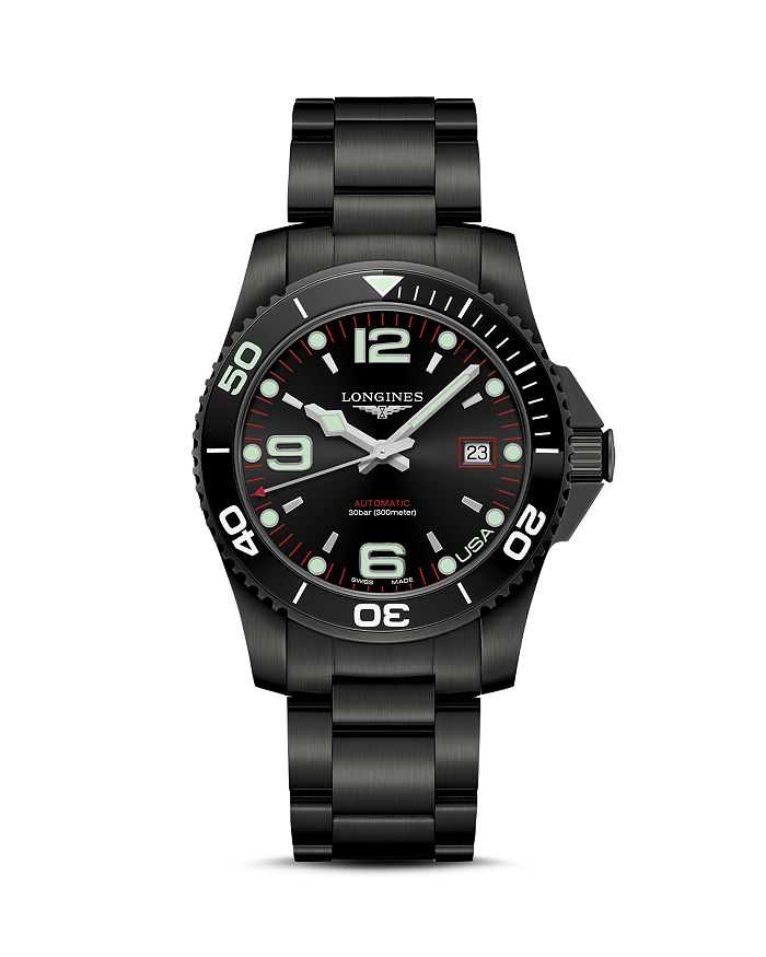 Longines USA Exclusive HydroConquest Black Watch, 41 mm | Bloomingdale's