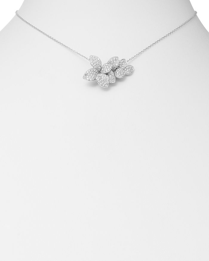 Shop Pasquale Bruni 18k White Gold Stelle In Fiore Diamond Pendant Necklace, 16.5