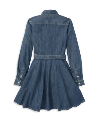 Girls' Denim Shirt Dress with Belt - Little Kid, Big Kid