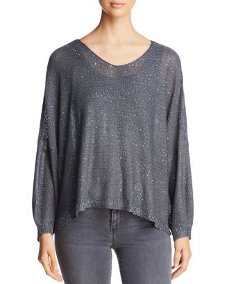 Sioni Crisscross Sequined Sweater | Bloomingdale's