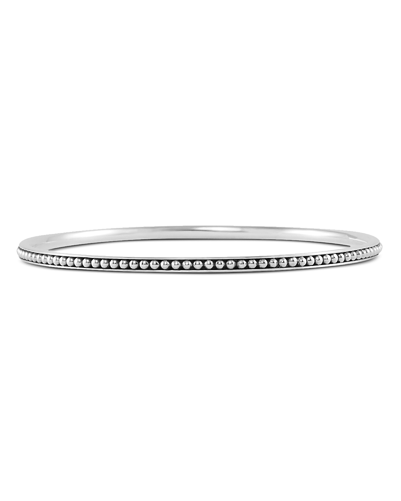 Lagos Sterling Silver Caviar Bangle Bracelet In Silver