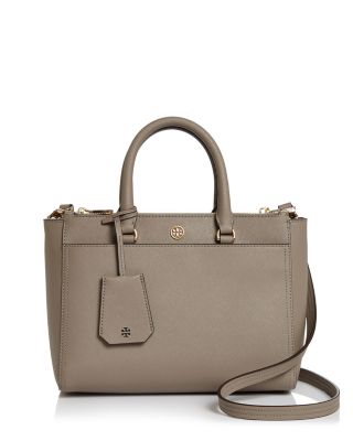 Tory burch robinson small double zip leather tote sale