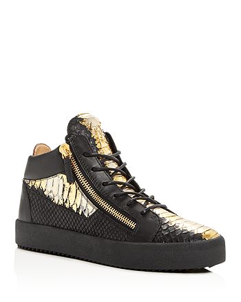 Giuseppe Zanotti Men's Painted Croc-Embossed Leather Mid Top Sneakers ...