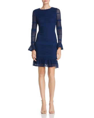 Adrianna Papell Knit Lace Bell Sleeve Dress | Bloomingdale's