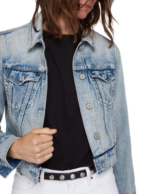 all saints cropped denim jacket