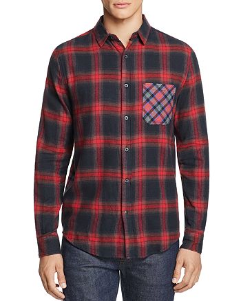 Sovereign Code Local Legend Mixed-Print Flannel Regular Fit Button-Down ...