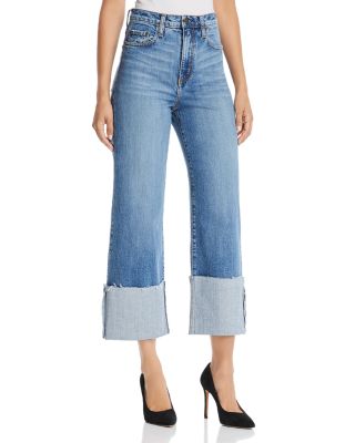 wide leg cuffed pants