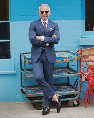 suit with penny loafers