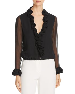 elie tahari silk sleeveless blouse