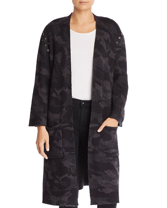 Camo duster cardigan top