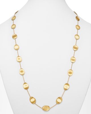 18K Yellow Gold Lunaria Station Necklace, 36"