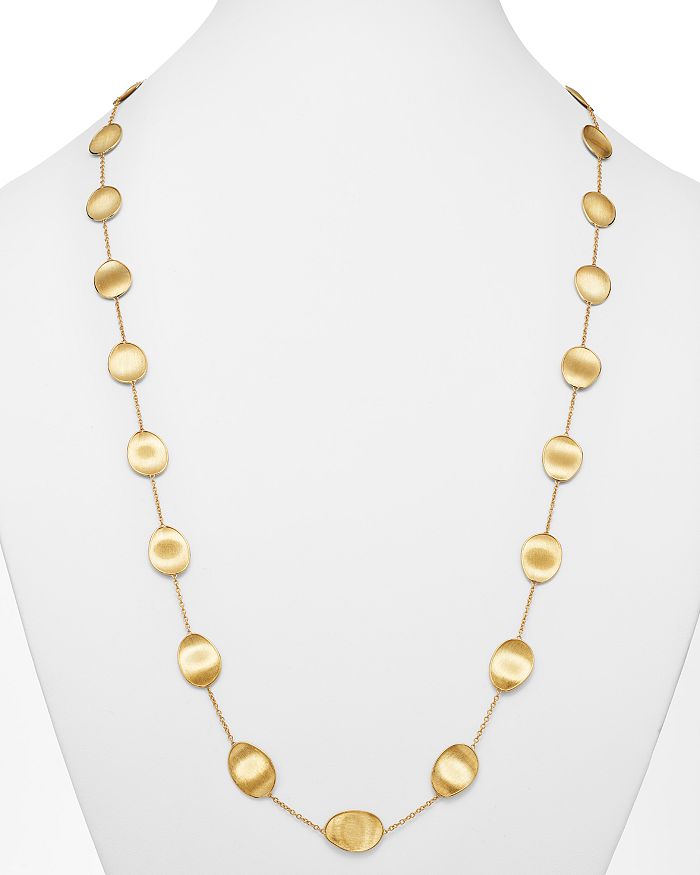 Shop Marco Bicego 18k Yellow Gold Lunaria Station Necklace, 36