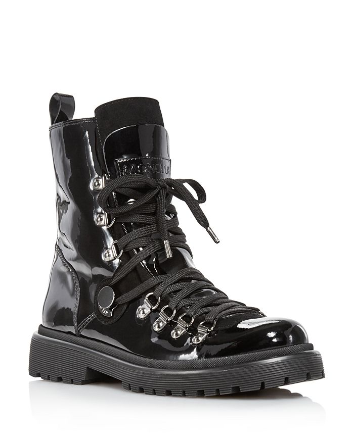 MONCLER WOMEN'S BERENICE PATENT LEATHER HIKER BOOTS,D209A2048000019XC
