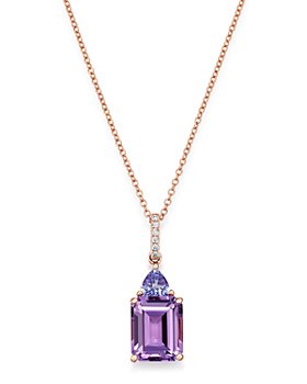 Bloomingdale's - Amethyst & Tanzanite Pendant Necklace in 14K Rose Gold, 18" - 100% Exclusive
