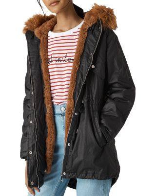 Whistles Faux-Fur Lined Waxy Parka 