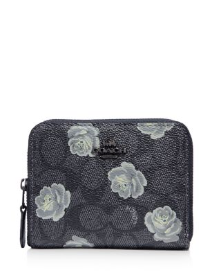 coach wallet rose print