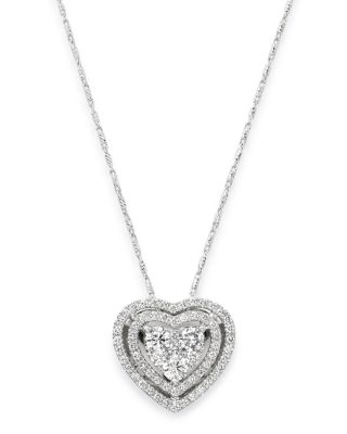 heart diamond halo necklace