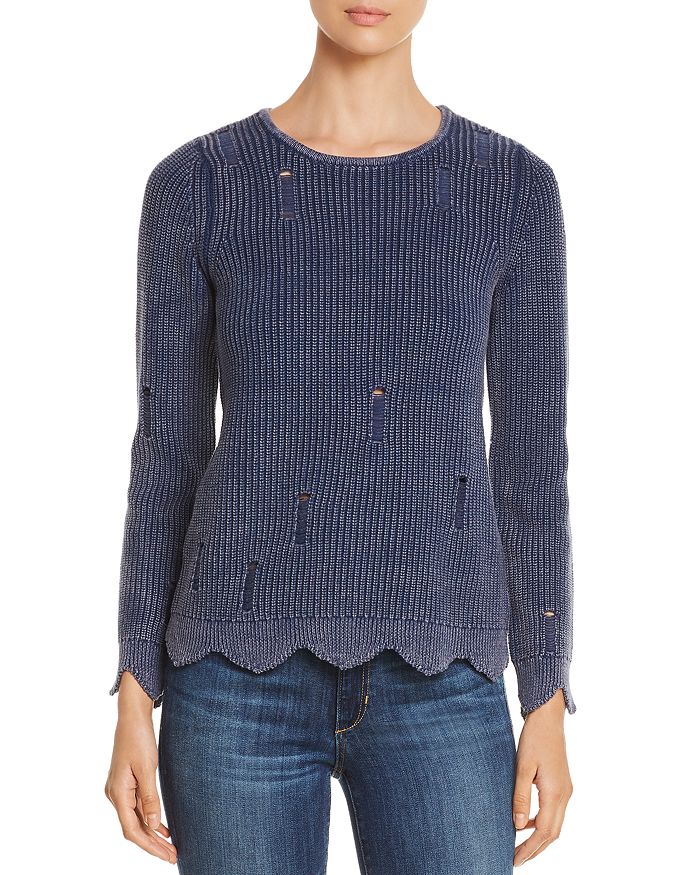 Cotton shaker knit sweater clearance