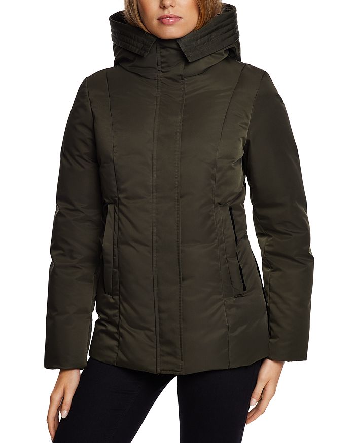 Dawn Levy Luka Fitted Waterproof Parka Coat With Fox Fur Trim In