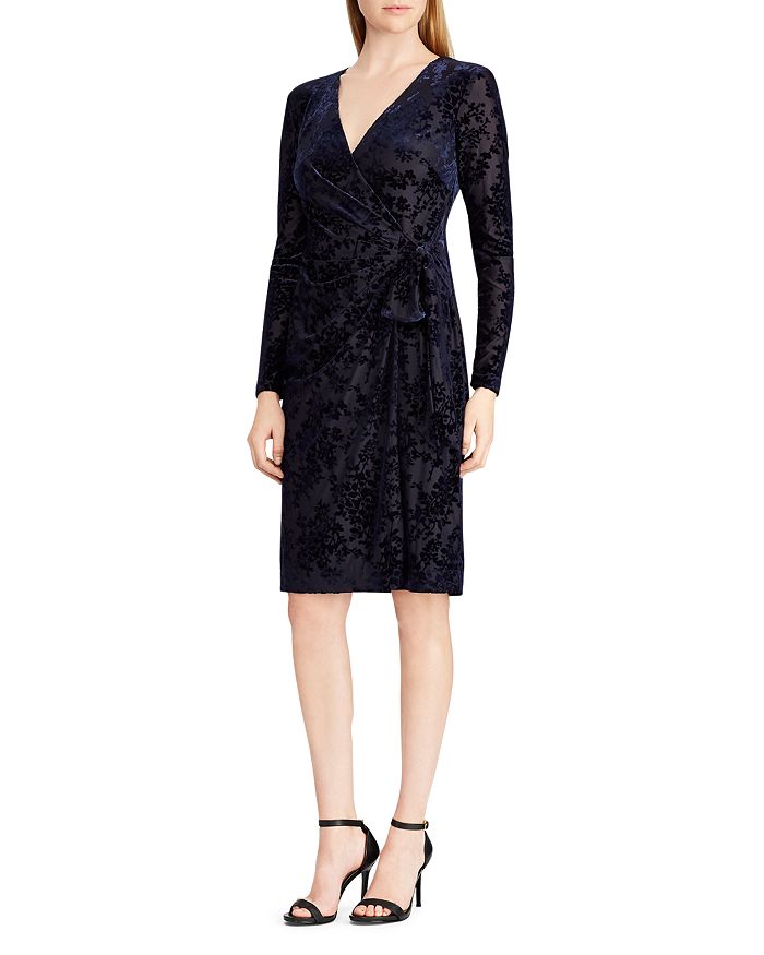 Ralph Lauren Flocked Velvet Dress | Bloomingdale's