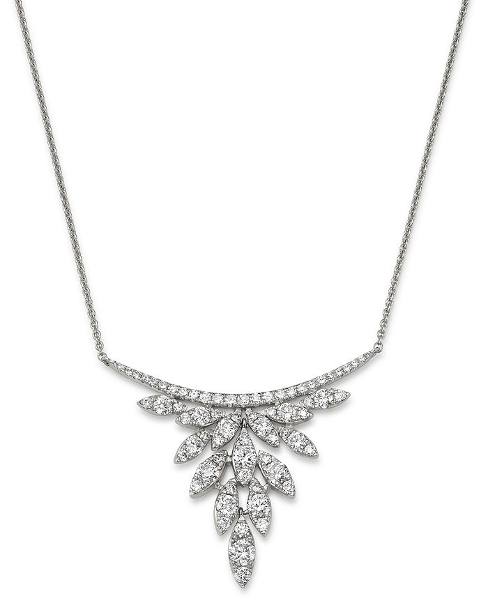 Bloomingdale's Diamond Petals Pendant Necklace In 14k White Gold, 1.0 Ct. T.w. - 100% Exclusive