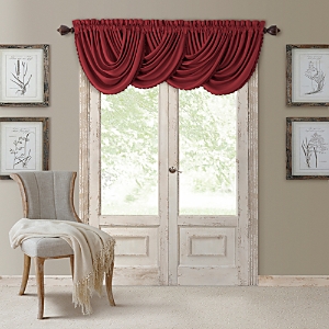 Elrene Home Fashions All Seasons Blackout Waterfall Valance, 52 X 36 In Rouge