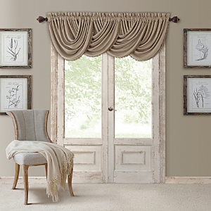 Elrene Home Fashions All Seasons Blackout Waterfall Valance, 52 X 36 In Taupe