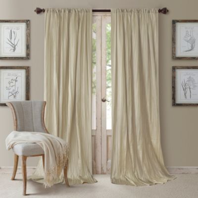 Athena 52" x 95" Crinkled Curtain Panels, Pair with Scarf Valance