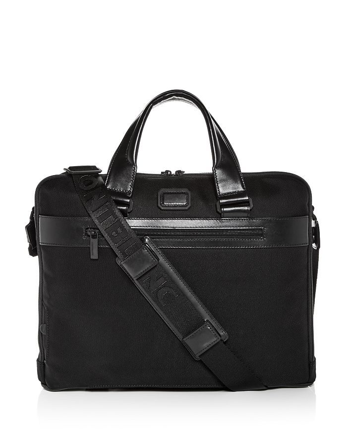 Montblanc Nightflight Leather-trimmed Nylon Briefcase In Black | ModeSens