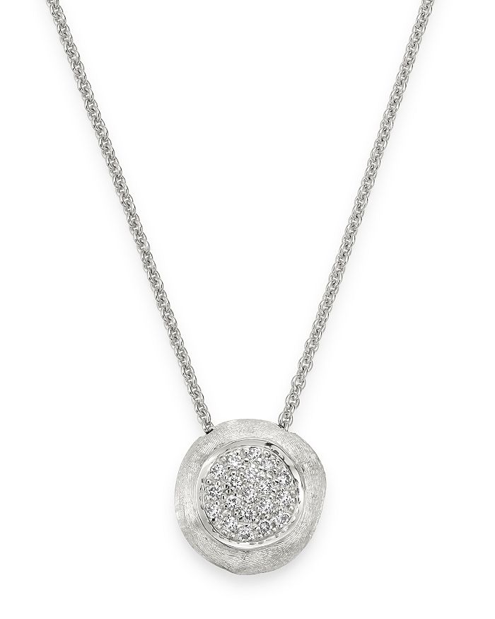 Shop Marco Bicego 18k White Gold Jaipur Diamond Link Diamond Pendant Necklace, 16.5