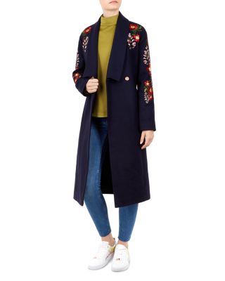 ted baker sandal extra long wool wrap coat