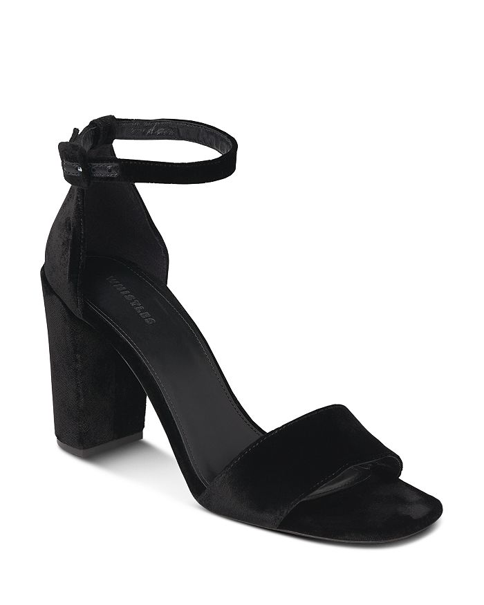 Whistles Women's Hedda Velvet Block Heel Sandal | Bloomingdale's