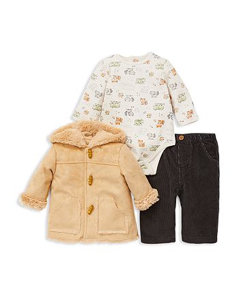 Little Me Boys Sherpa Coat Woodland Animals Bodysuit Corduroy Pants Set Baby Bloomingdale S