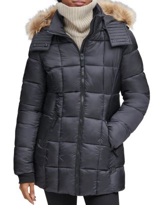 Marc New York Riverdale Faux Fur Trim Hooded Puffer Coat | Bloomingdale's