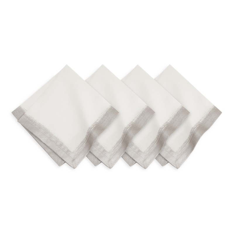 Villeroy & Boch Metallic Brushstroke Napkins, Set of 4 in White