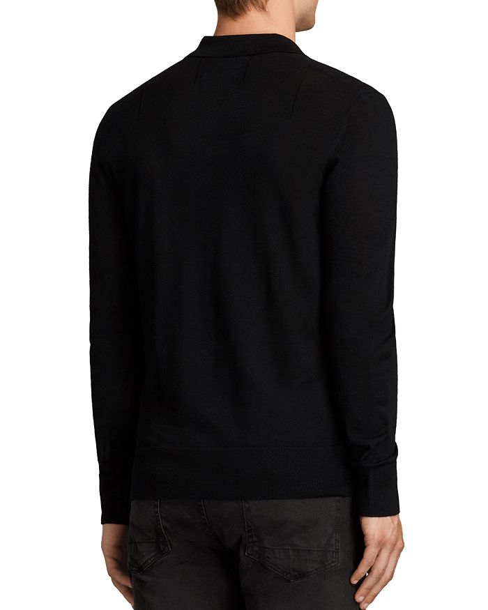 Shop Allsaints Mode Merino Slim Fit Polo In Black