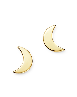 Photos - Earrings Moon & Meadow Small Moon Stud  in 14K Yellow Gold - 100 Exclusive