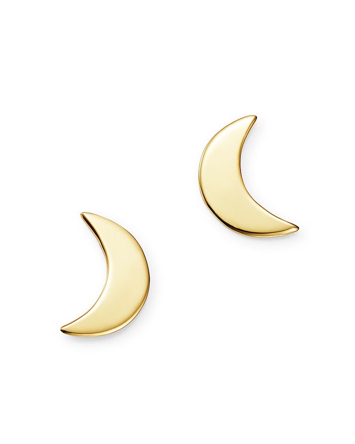 Moon & Meadow Small Moon Stud Earrings In 14k Yellow Gold - 100% Exclusive