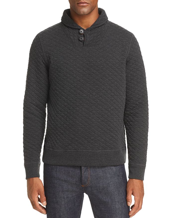 Billy Reid Quilted Shawl Collar Top In Black
