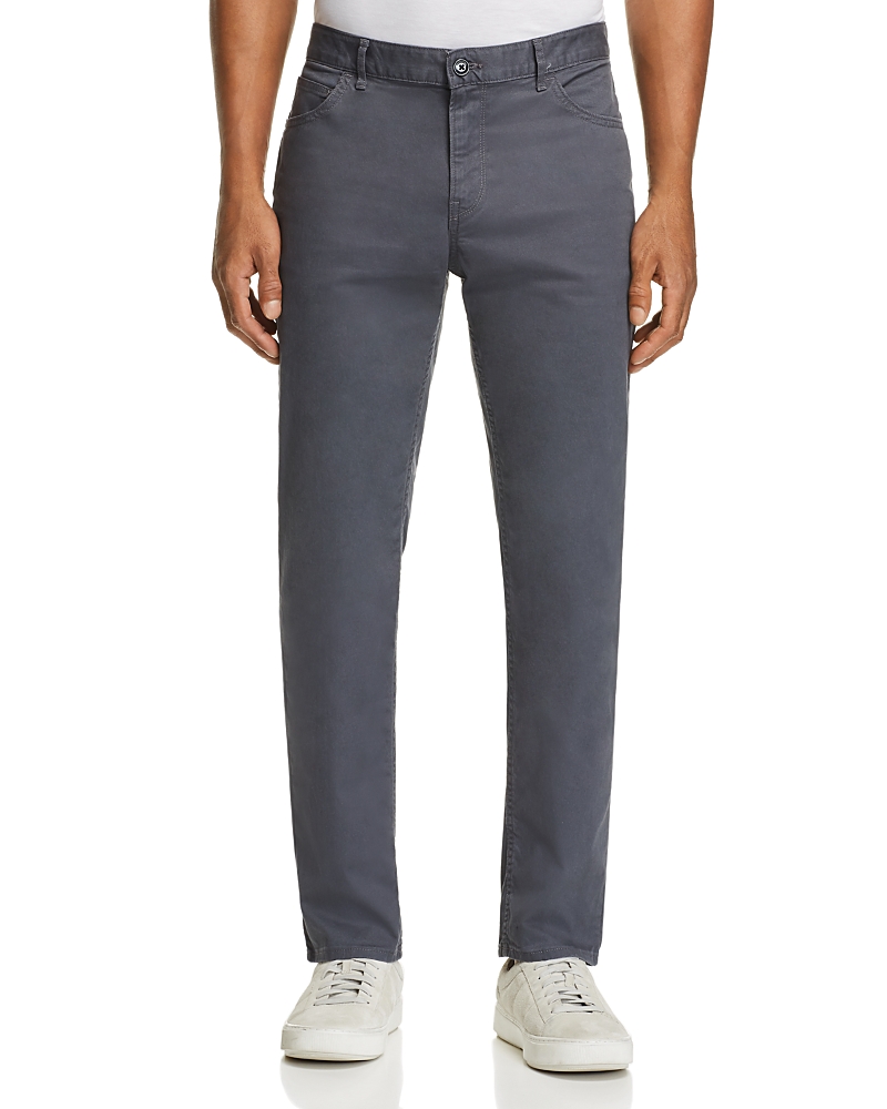 Michael Kors Parker Five-pocket Stretch Straight Fit Pants In Smoke