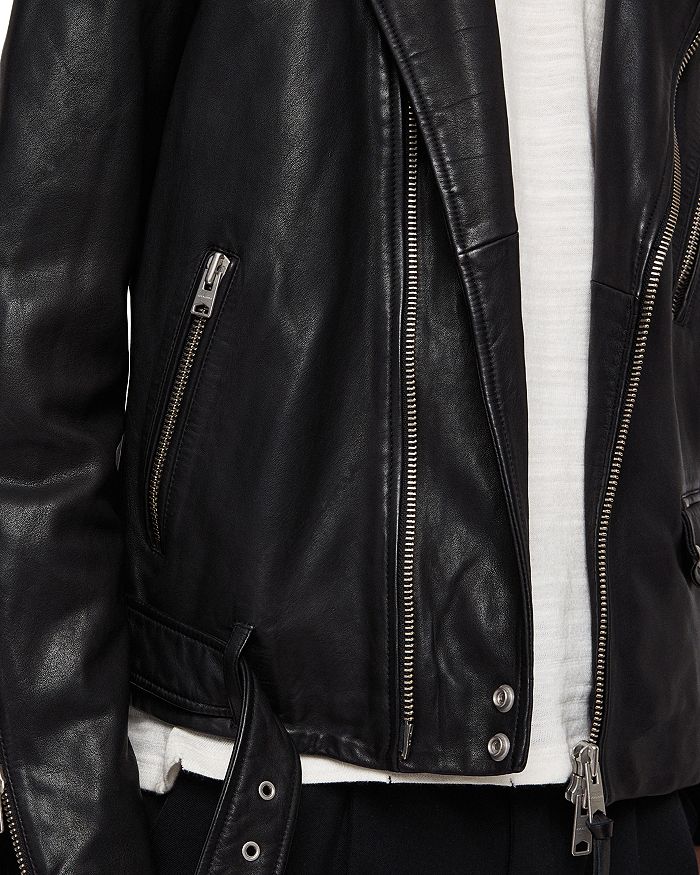 Allsaints Renzo Leather Biker Jacket In Black ModeSens