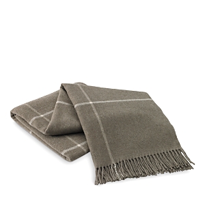 Shop Lands Downunder Charm Lambswool Cashmere Throw In Taupe/ecru